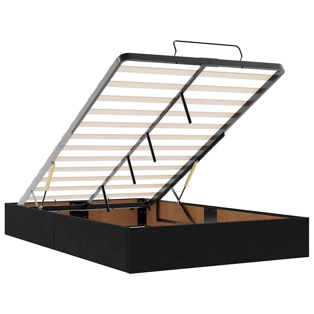 Ottoman-Bett mit Matratze Schwarz 120x190 cm Samt