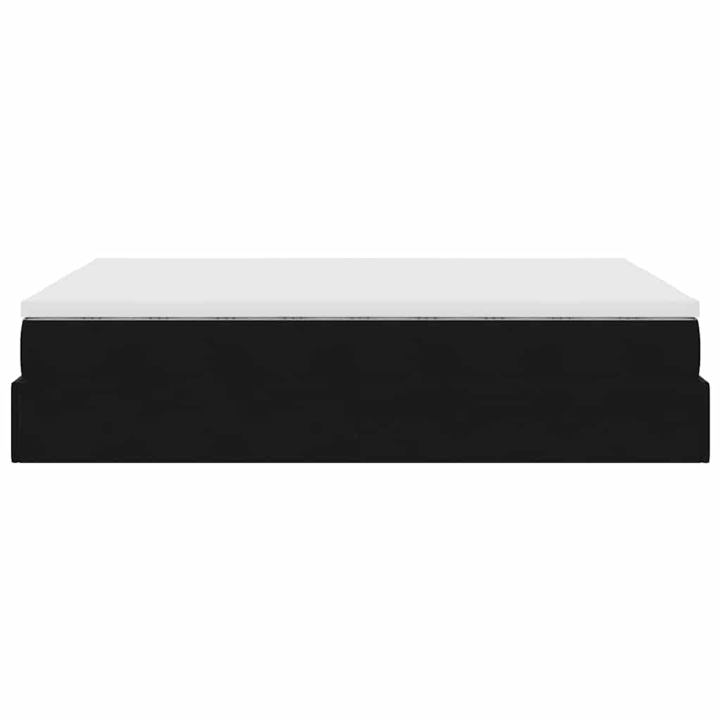 Ottoman-Bett mit Matratze Schwarz 140x200 cm Samt