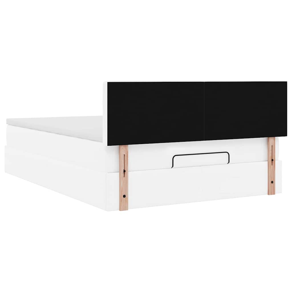Ottoman-Bett mit Matratze Weiß 140x200 cm Kunstleder