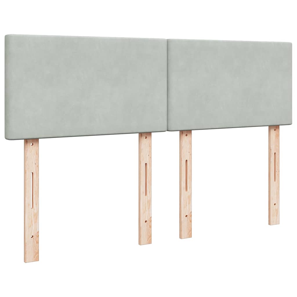 Ottoman-Bett mit Matratze Hellgrau 140x190 cm Samt