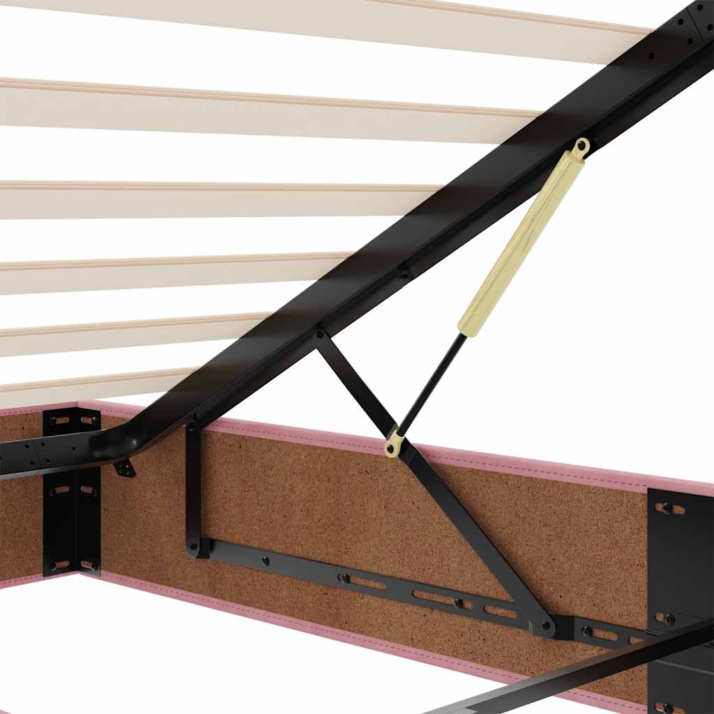 Ottoman-Bett mit Matratze Rosa 200x200 cm Samt