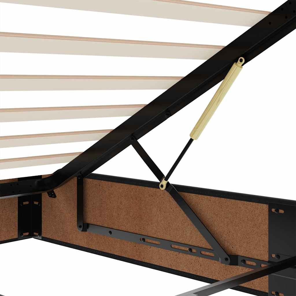 Ottoman-Bett mit Matratze Schwarz 80x200 cm Samt