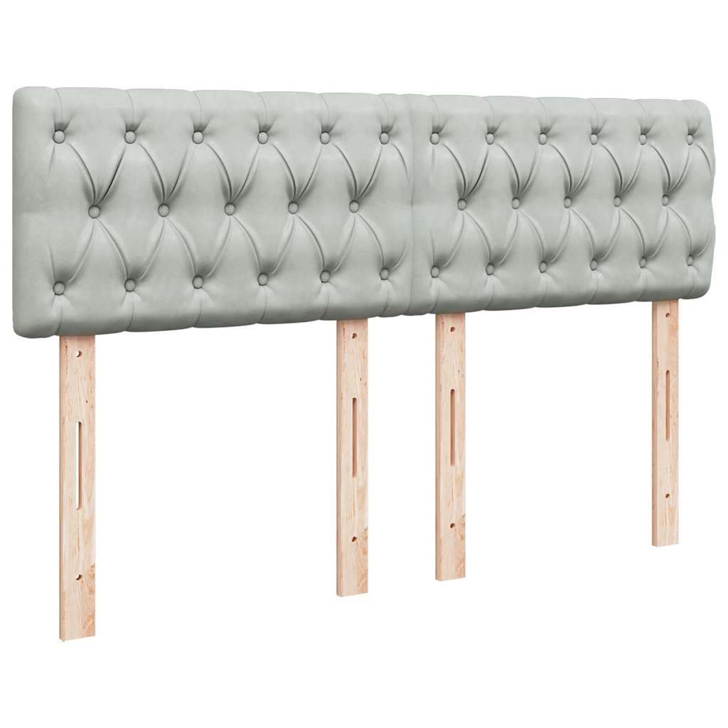 Lit ottoman avec matelas gris clair 140x200 cm velours