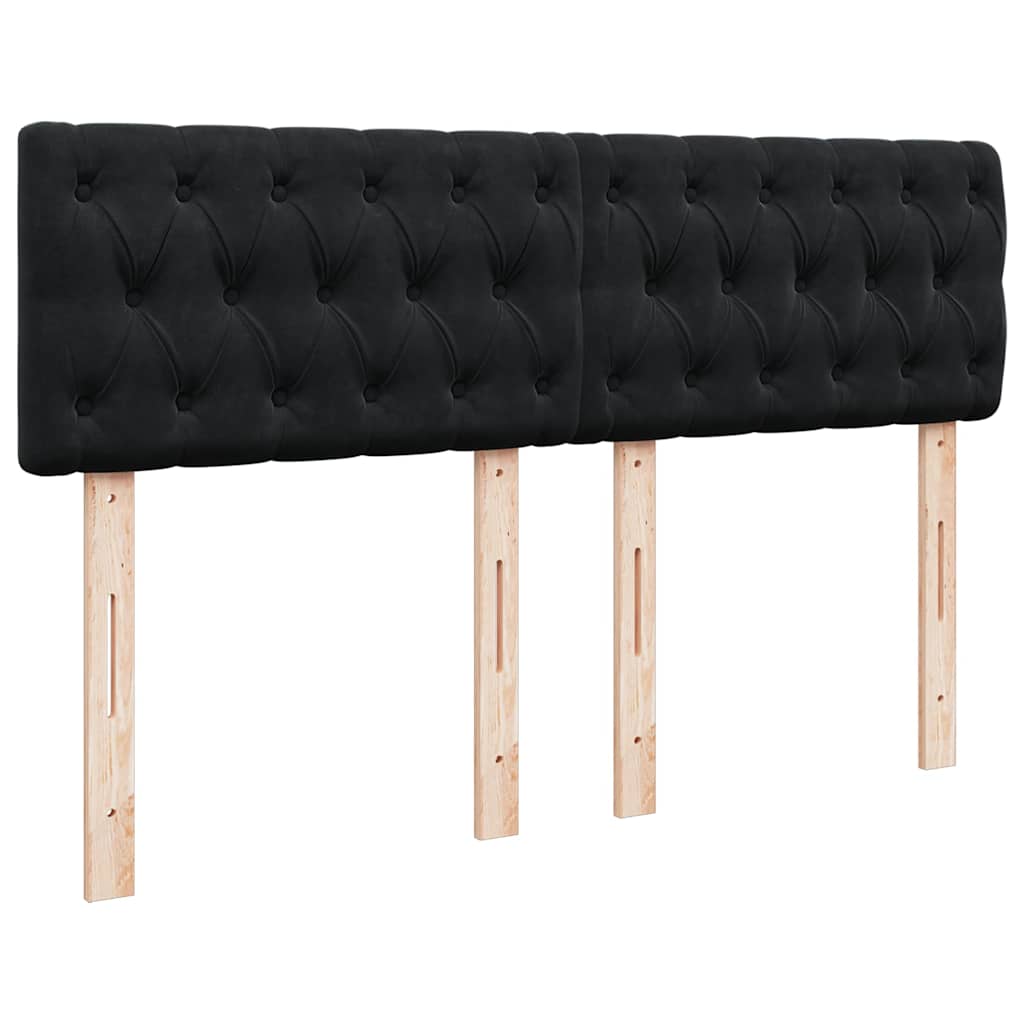 Ottoman-Bett mit Matratze Schwarz 140x200 cm Samt