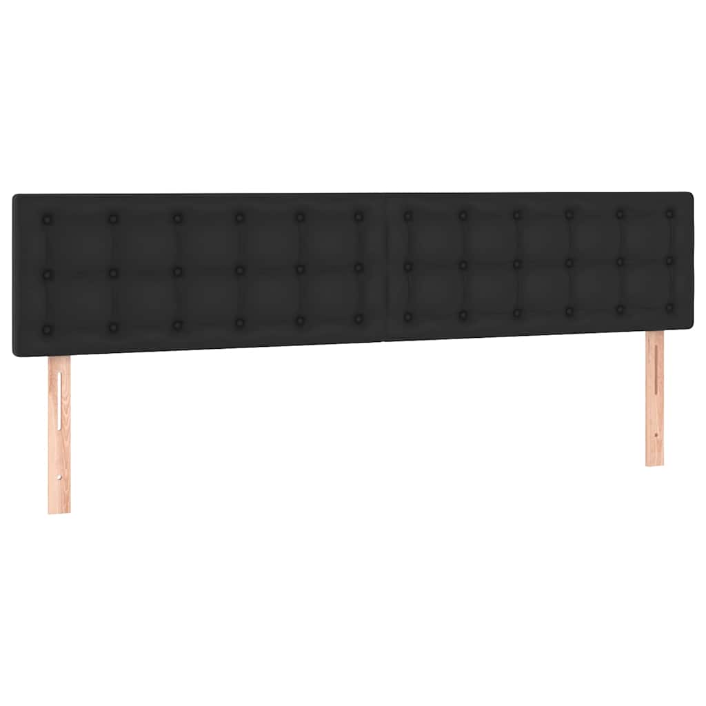 Ottoman bed with mattresses black 200x200 cm artificial leather
