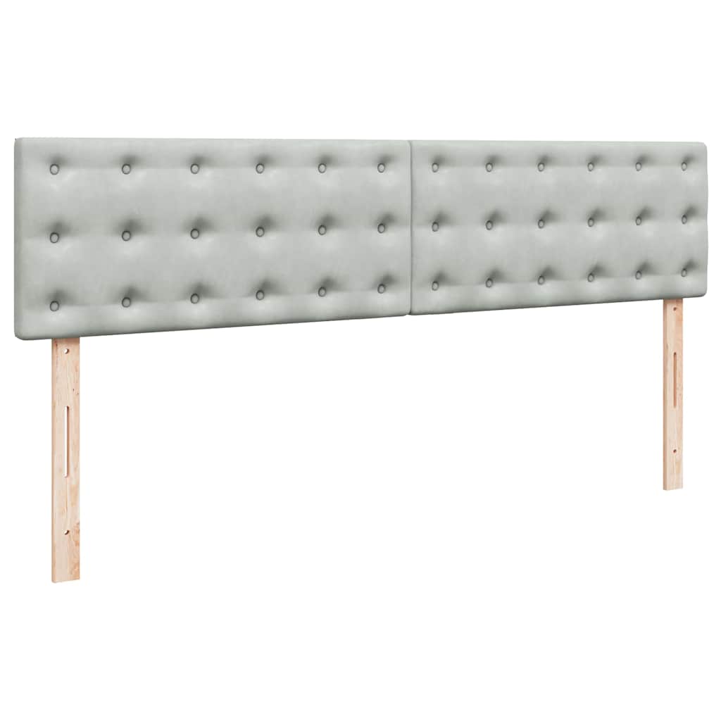 Ottoman-Bett mit Matratzen Hellgrau 200x200 cm Samt