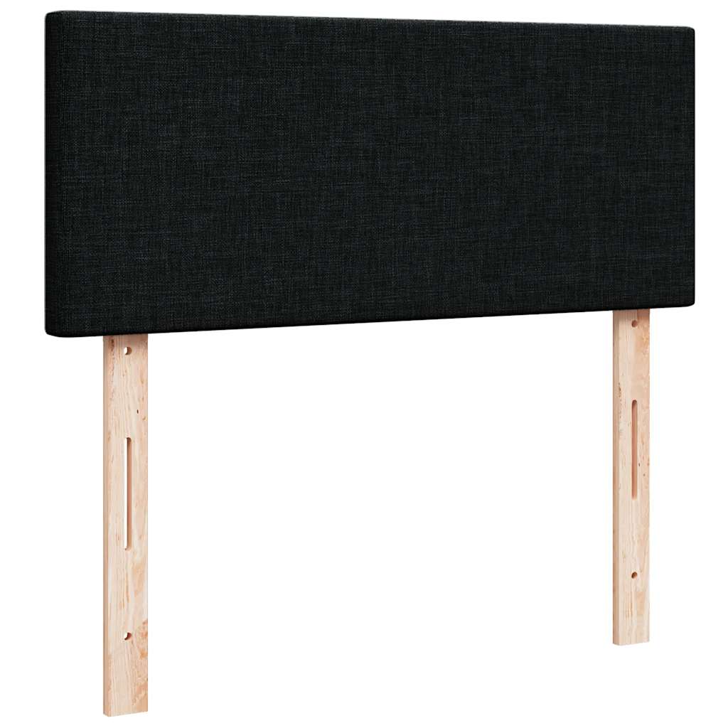 Ottomane Bett mit Matratze & LEDs Schwarz 120x190 cm Stoff