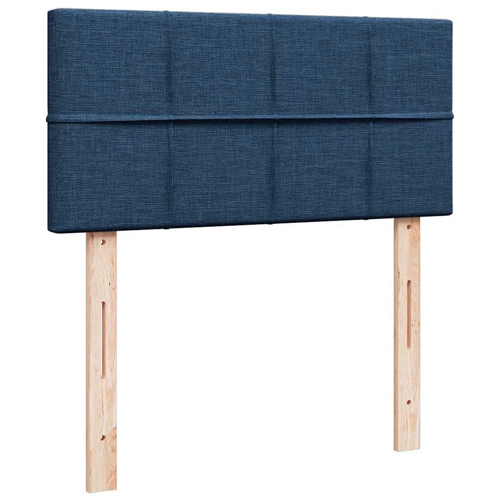 Ottomane Bett mit Matratze & LEDs Blau 90x200 cm Stoff