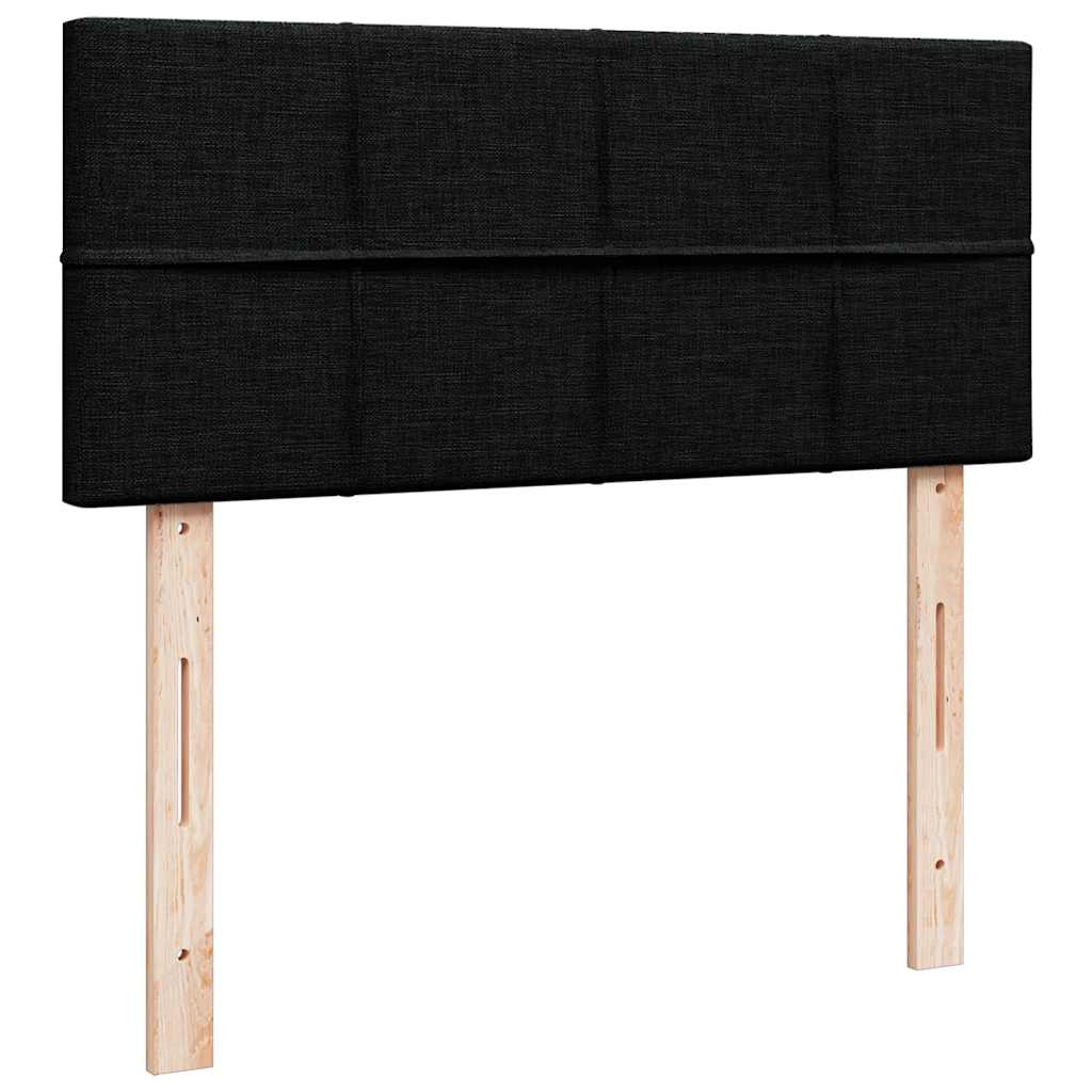 Ottomane Bett mit Matratze & LEDs Schwarz 120x190 cm Stoff