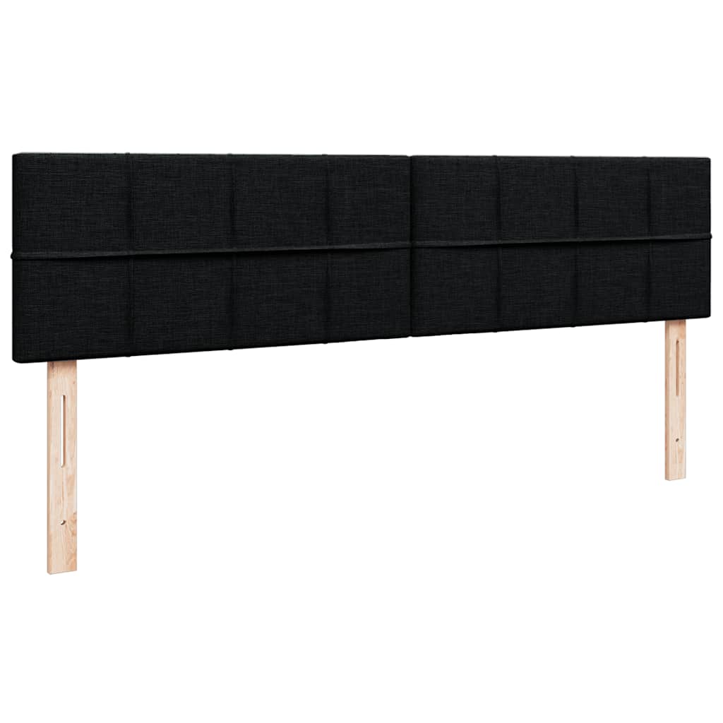 Ottomane Bett mit Matratze & LEDs Schwarz 180x200 cm Stoff