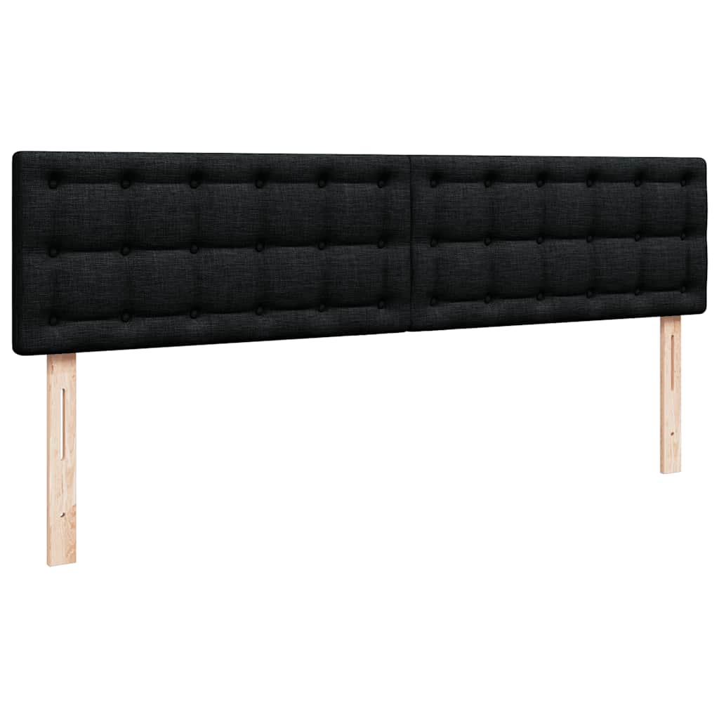 Ottomane Bett mit Matratze & LEDs Schwarz 180x200 cm Stoff