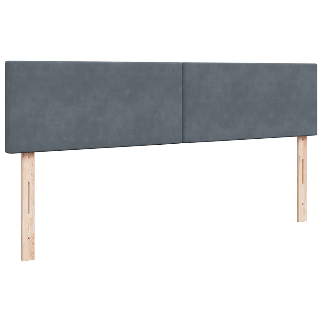 Ottoman-Bett mit Matratzen & LEDs Dunkelgrau 200x200 cm Samt