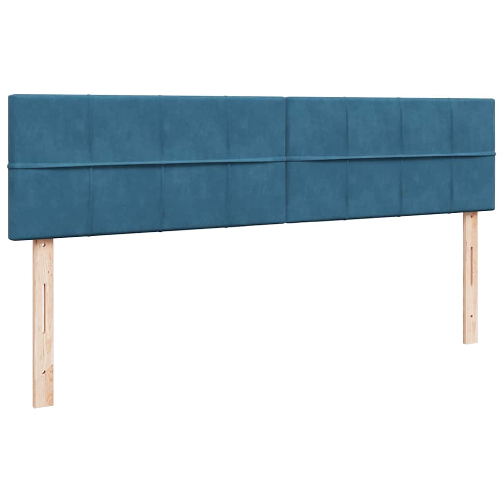 Ottoman-Bett mit Matratzen & LED Dunkelblau 200x200 cm Samt