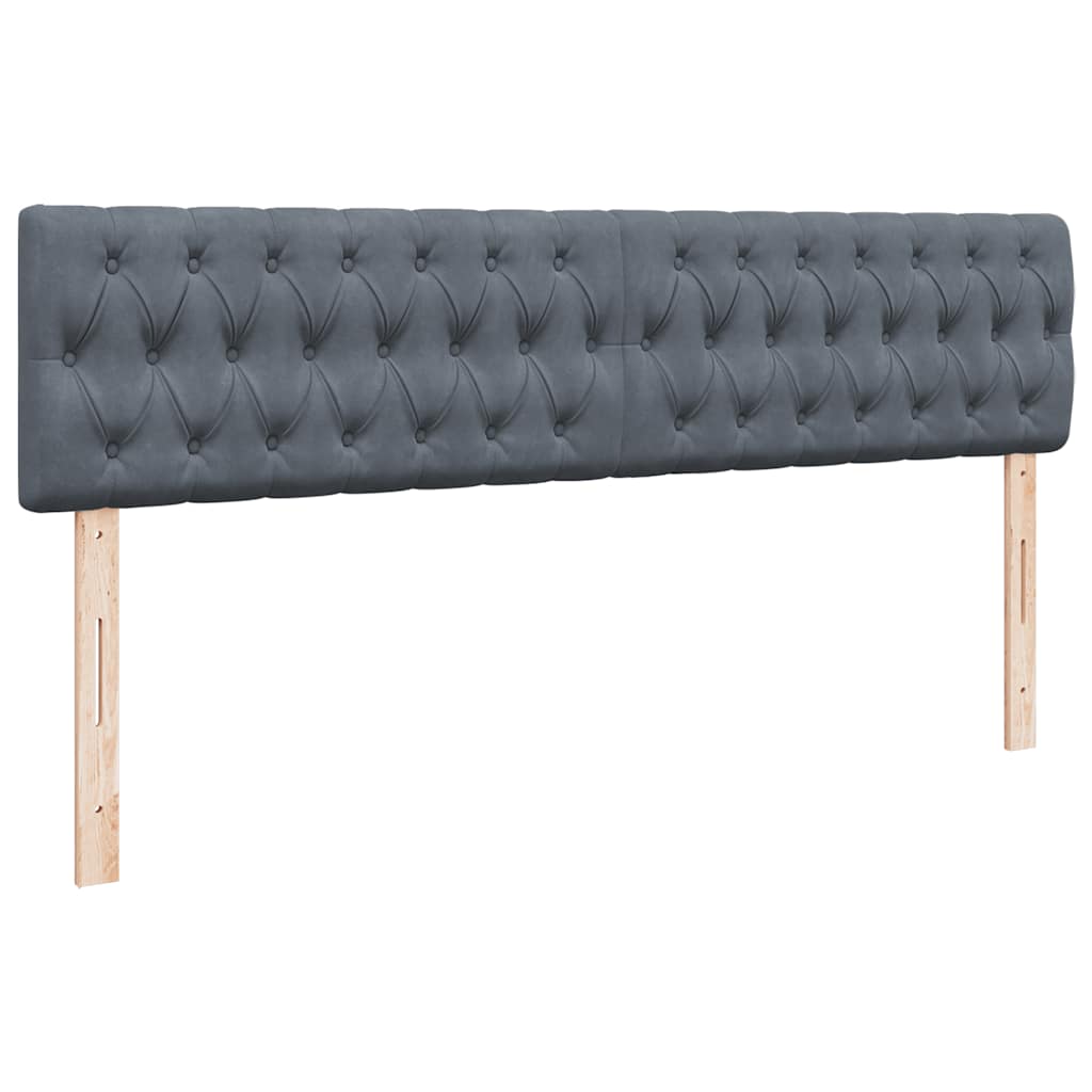 Ottoman-Bett mit Matratzen & LEDs Dunkelgrau 200x200 cm Samt