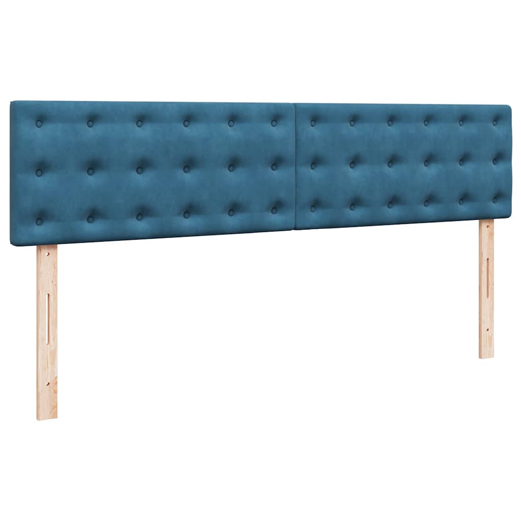 Ottoman-Bett mit Matratzen & LED Dunkelblau 200x200 cm Samt