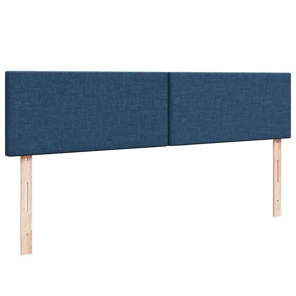 Ottoman-Bett mit Matratzen & LEDs Blau 180x200 cm Stoff