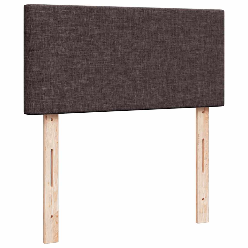 Ottoman-Bett mit Matratzen & LEDs Dunkelbraun 200x200 cm Stoff