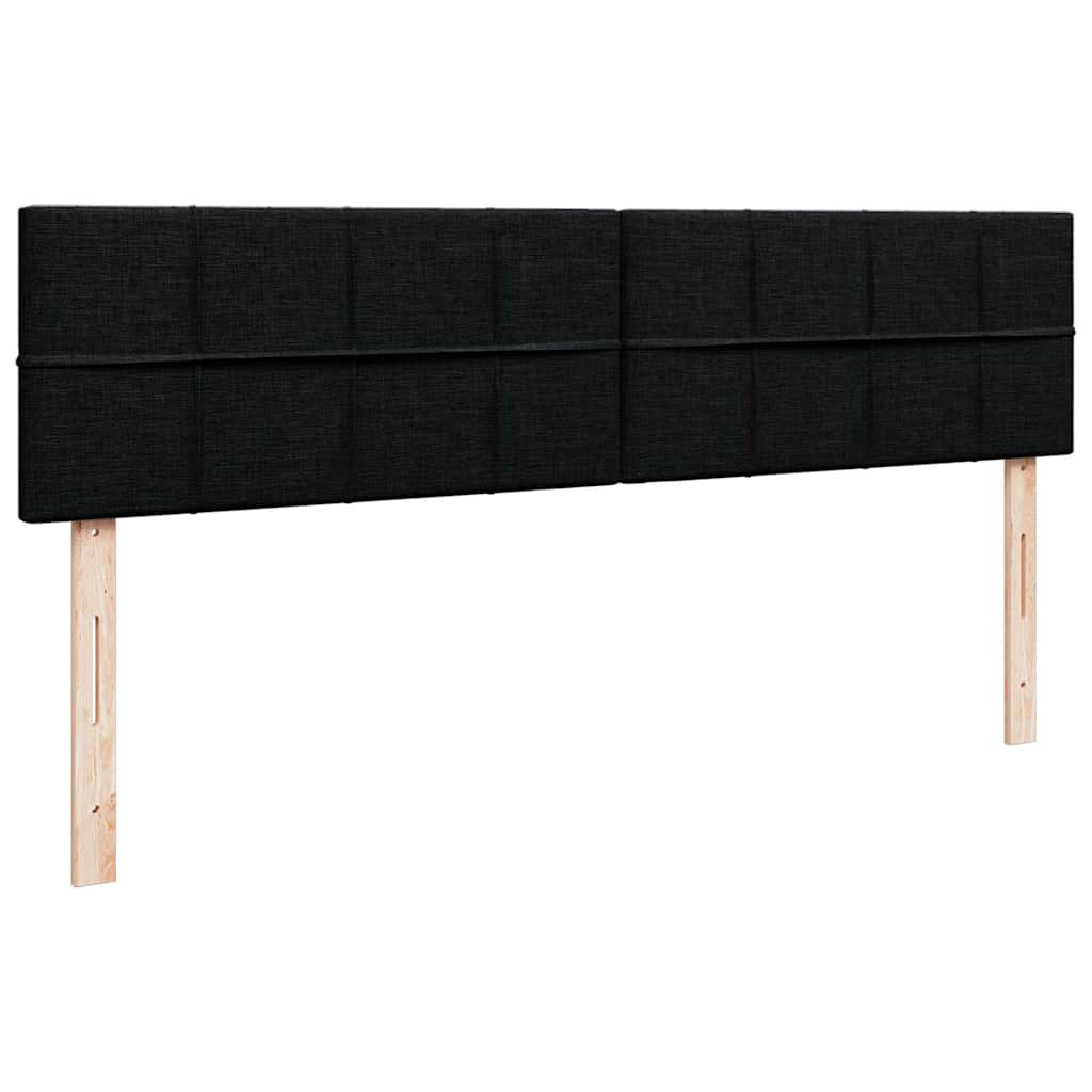 Ottoman-Bett mit Matratzen & LEDs Schwarz 200x200 cm Stoff