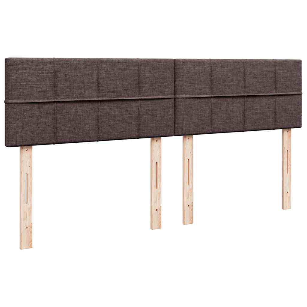 Ottoman-Bett mit Matratzen & LEDs Dunkelbraun 200x200 cm Stoff