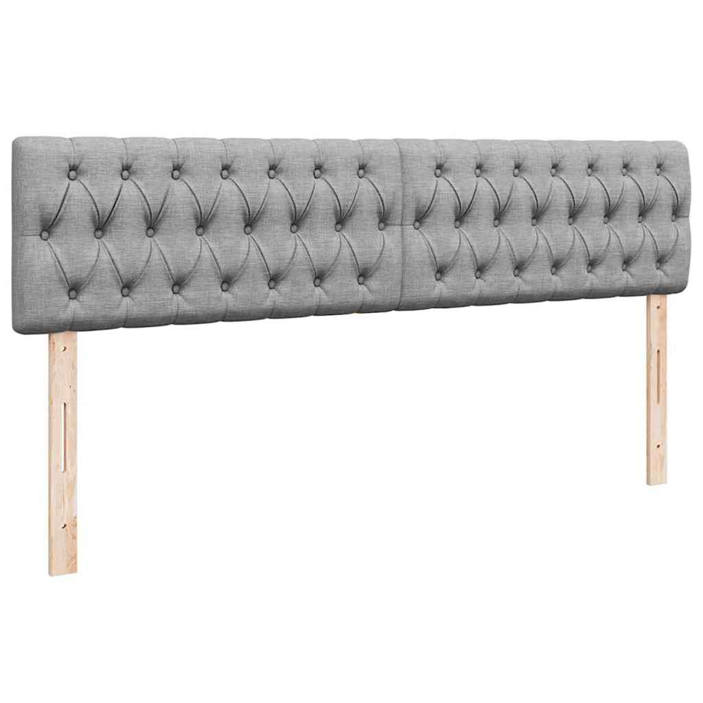 Ottoman-Bett mit Matratzen & LEDs Hellgrau 180x200 cm Stoff