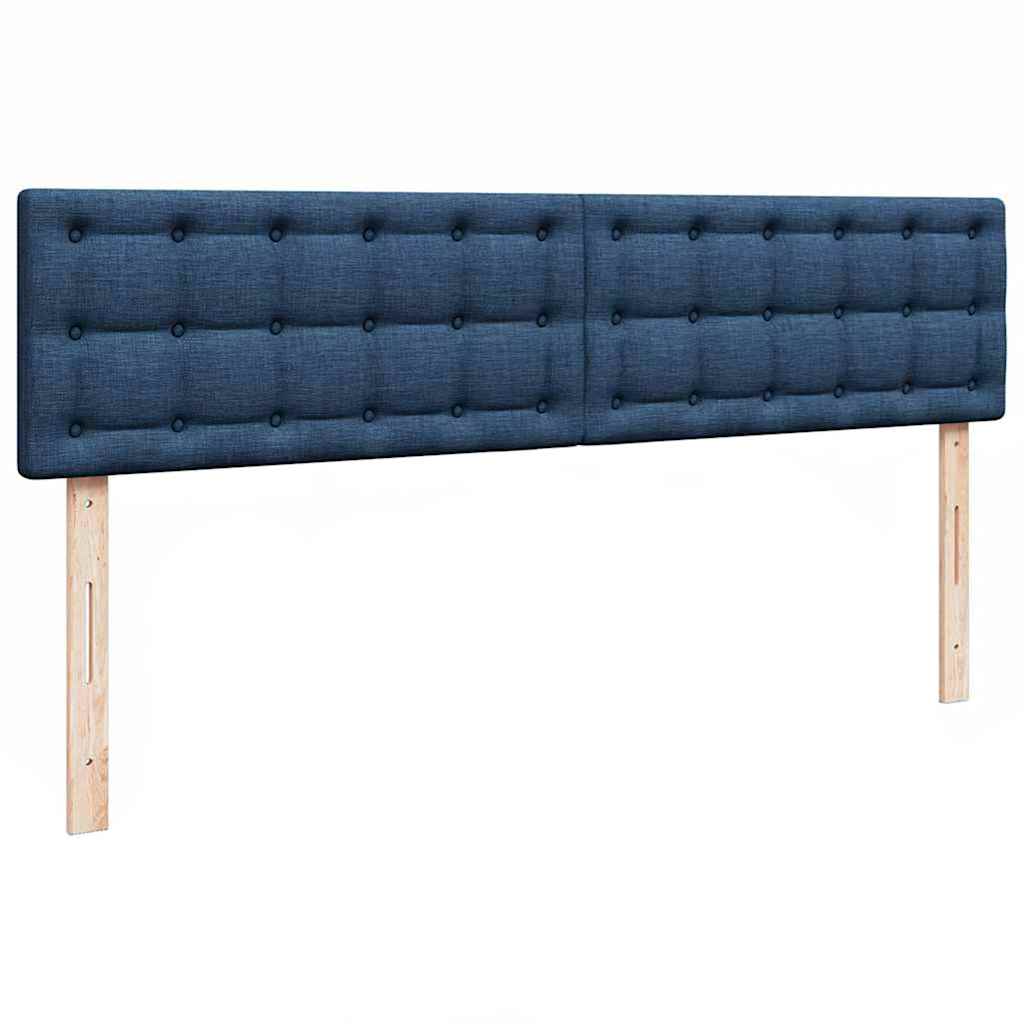 Ottoman-Bett mit Matratzen & LEDs Blau 180x200 cm Stoff
