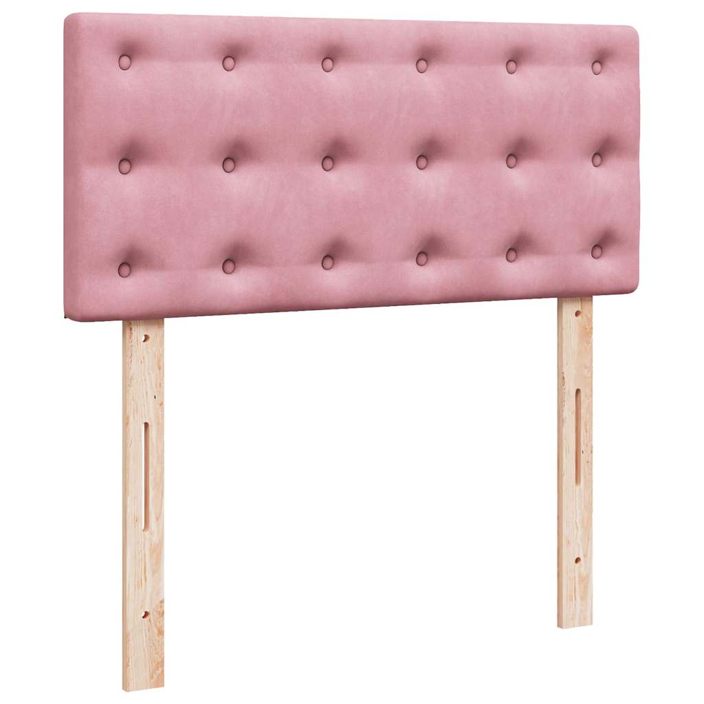 Ottoman-Bett mit Matratzen & LEDs Rosa 200x200 cm Samt