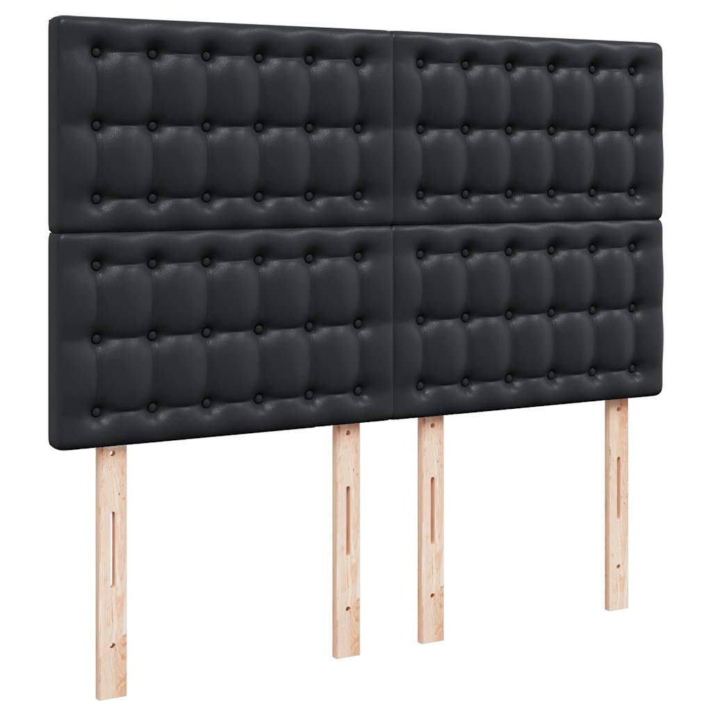 Ottoman-Bett mit Matratze Schwarz 140x200 cm Kunstleder