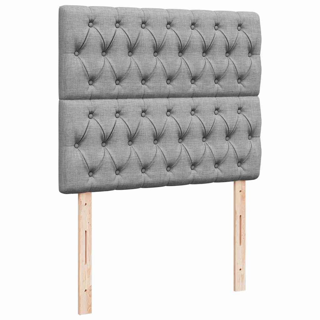 Lit ottoman avec matelas en tissu gris clair 120x200 cm