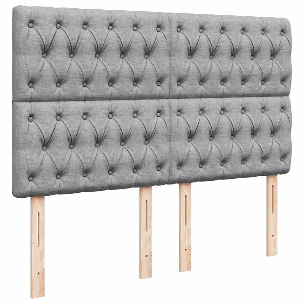 Ottoman-Bett mit Matratze Hellgrau 140x200 cm Stoff