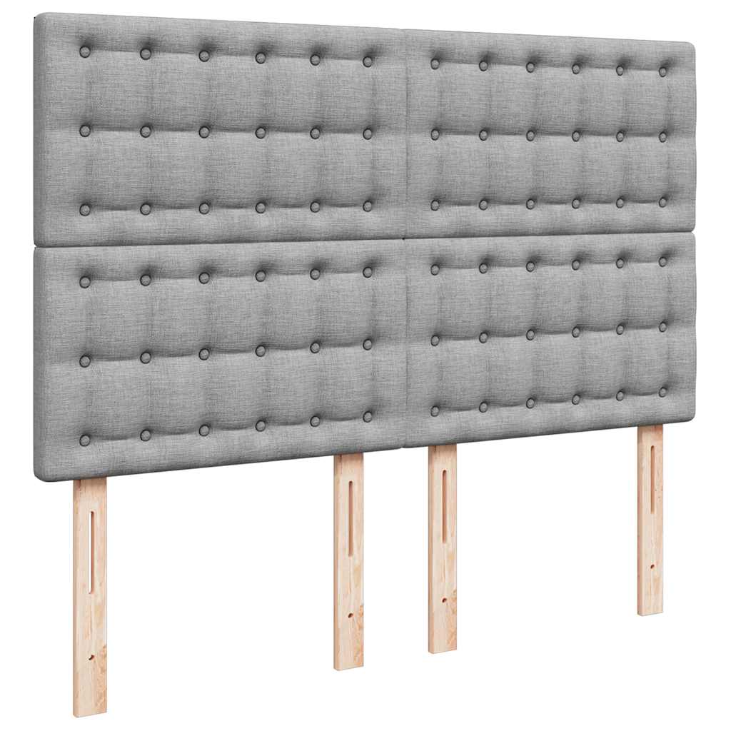 Ottoman-Bett mit Matratze Hellgrau 140x200 cm Stoff