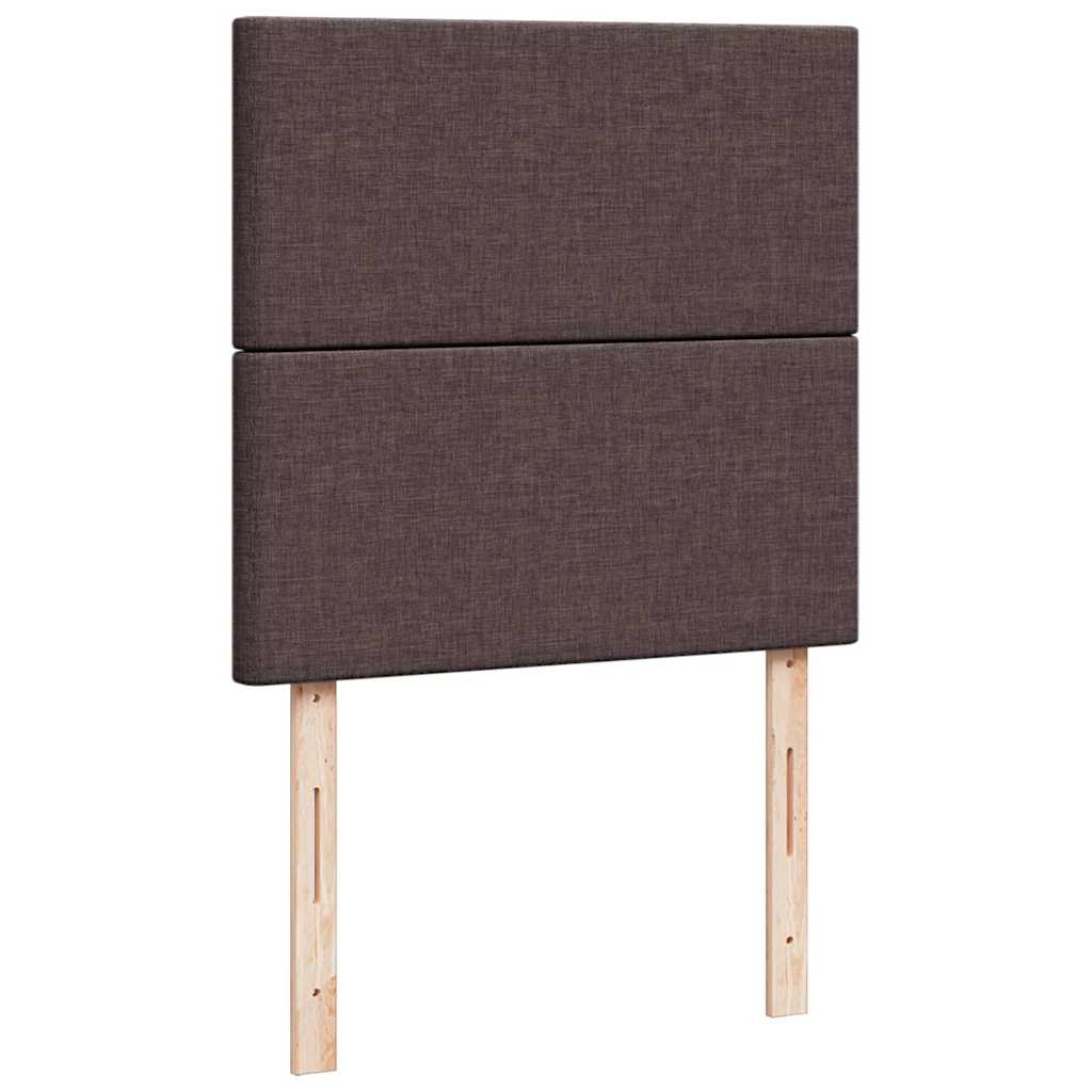 Ottomane Bett mit Matratze & LEDs Dunkelbraun 90x200 cm Stoff