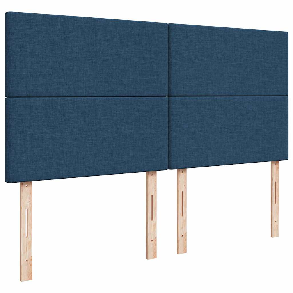 Ottoman-Bett mit Matratzen & LEDs Blau 200x200 cm Stoff