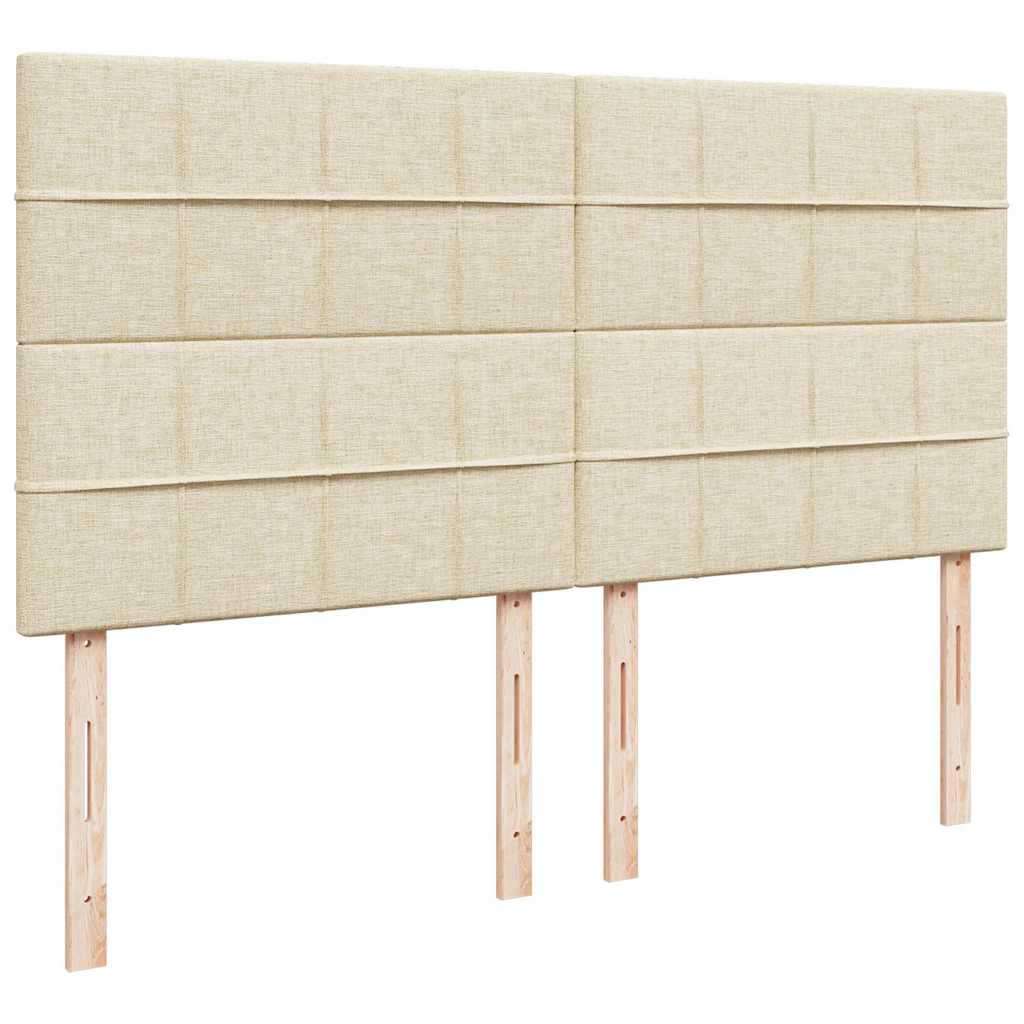 Ottoman-Bett mit Matratzen & LEDs Creme 200x200 cm Stoff