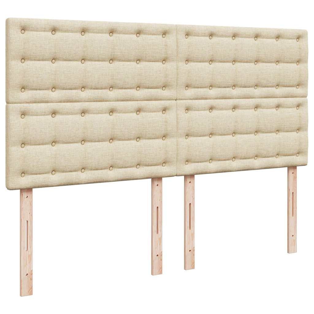 Ottoman-Bett mit Matratzen & LEDs Creme 200x200 cm Stoff