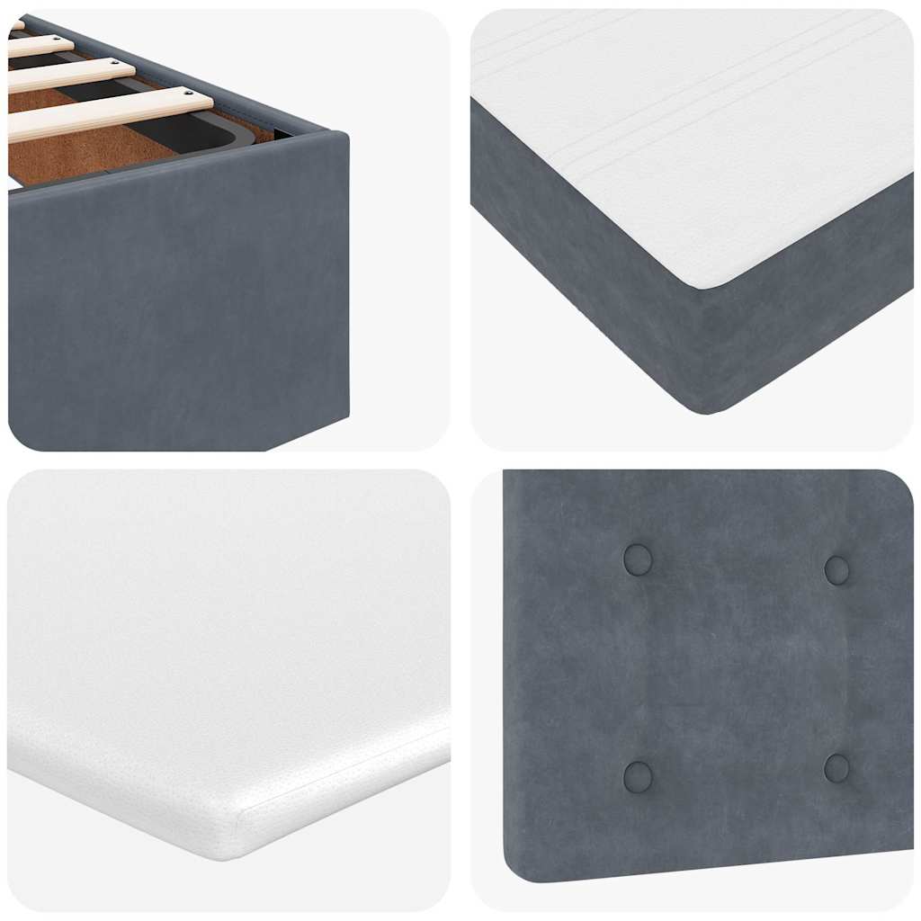 Ottoman-Bett mit Matratzen & LEDs Dunkelgrau 160x200 cm Samt