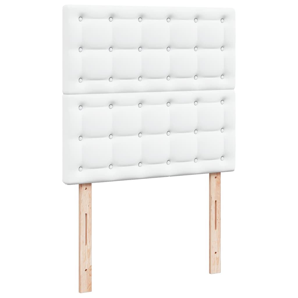 Ottoman-Bett mit Matratzen & LEDs Reinweiß 200x200cm Kunstleder