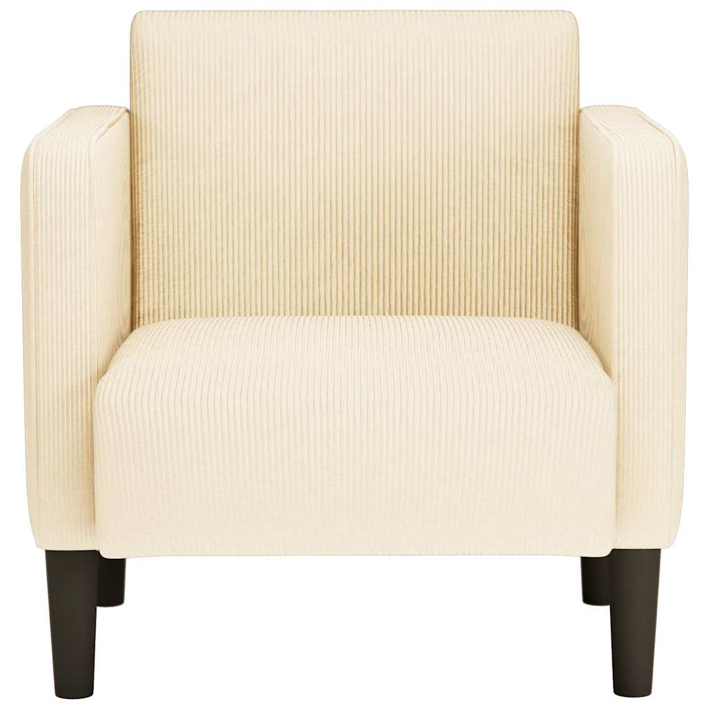 Sessel mit Armlehnen Creme 54 cm Cordstoff