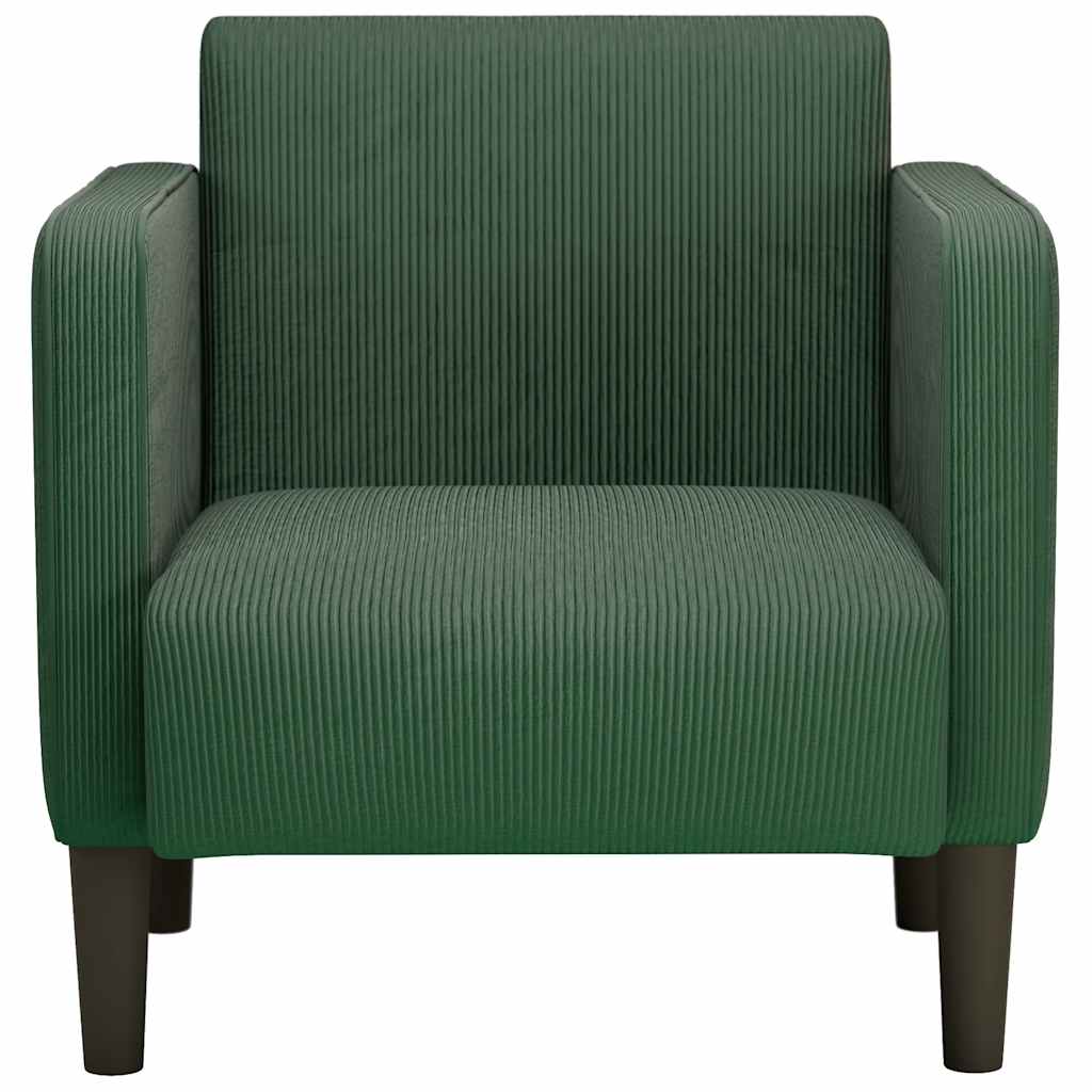 Sessel mit Armlehnen Dunkelgrün 54 cm Cordstoff