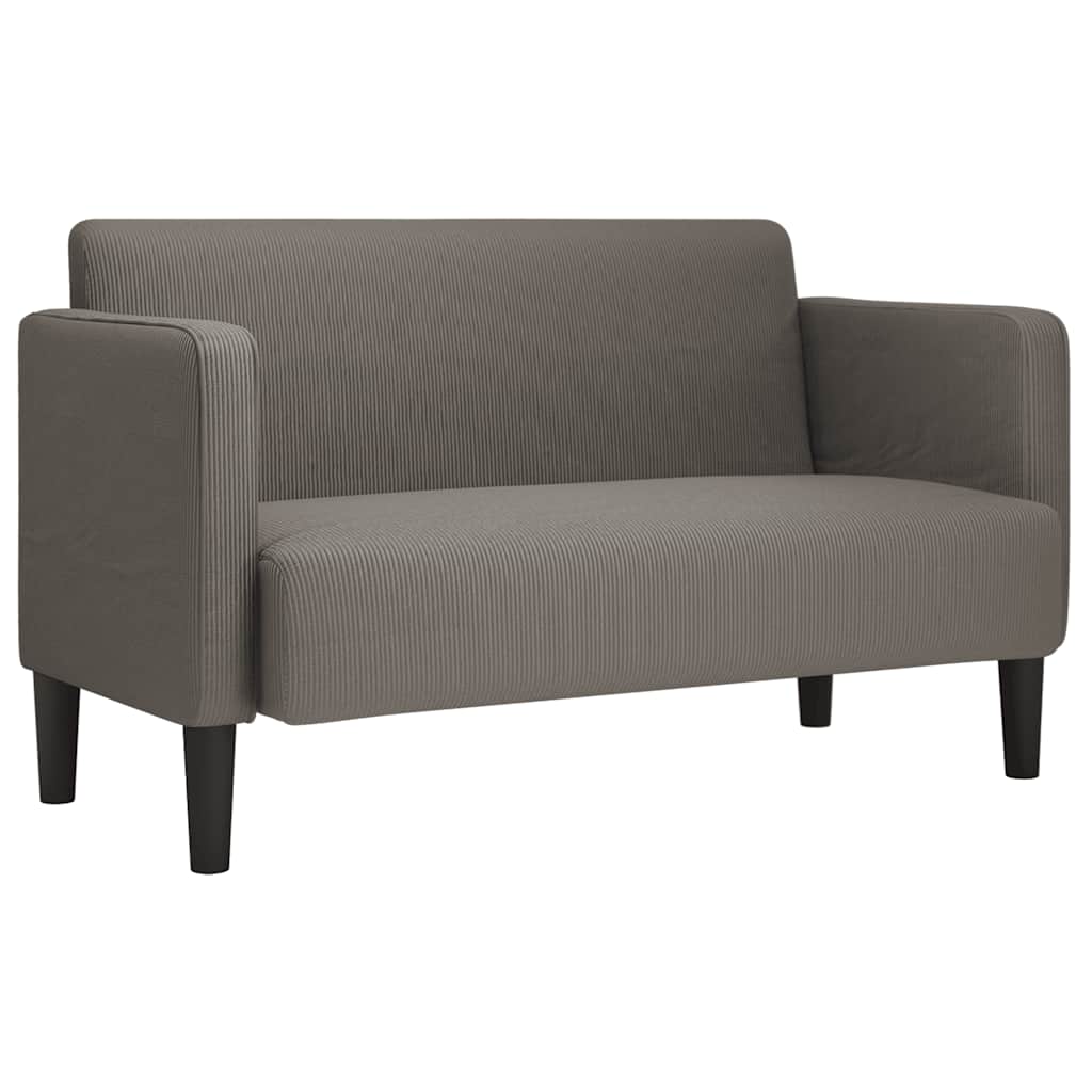 Two-seater sofa light grey 109 cm corduroy