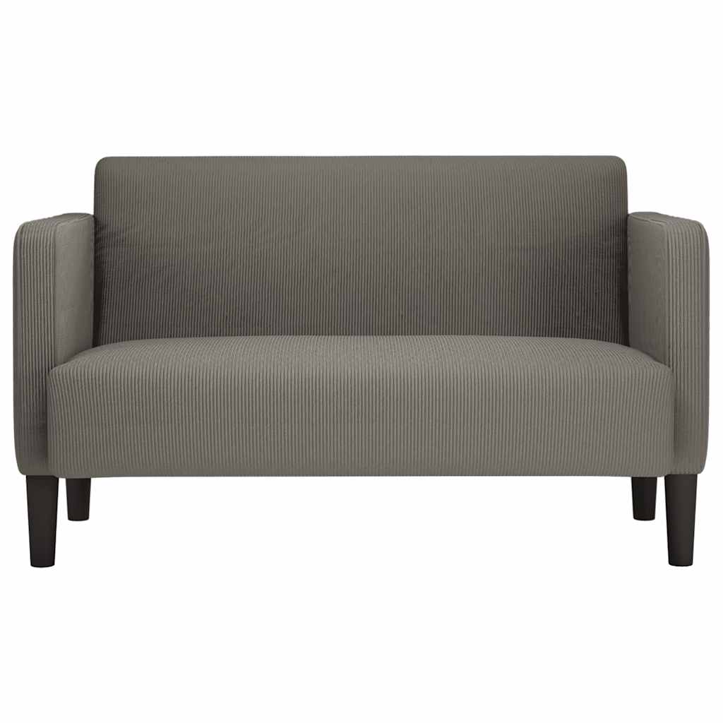 Two-seater sofa light grey 109 cm corduroy