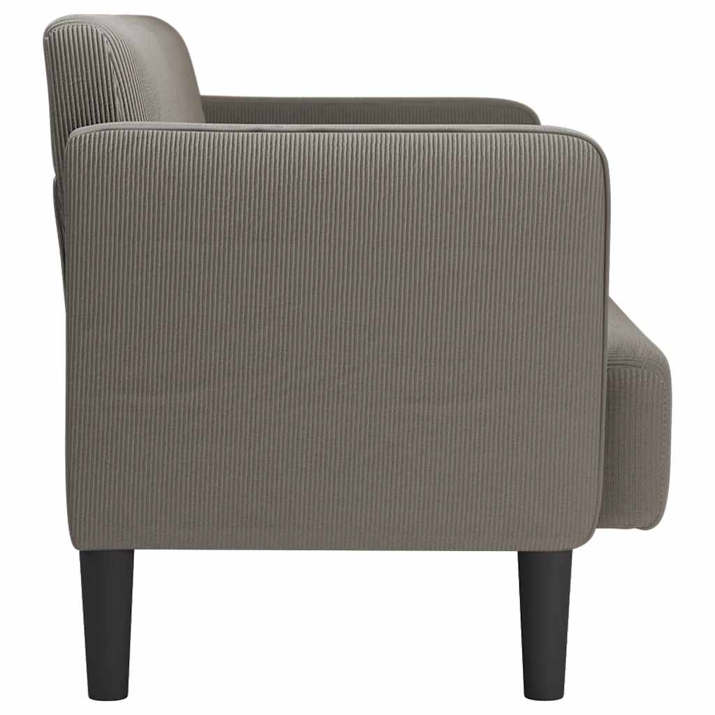 Two-seater sofa light grey 109 cm corduroy