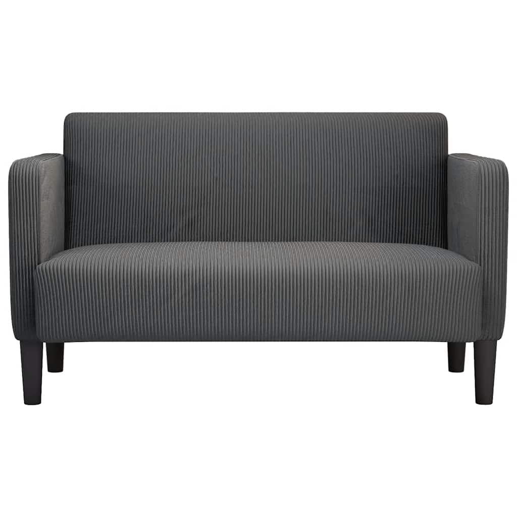 Canapé deux places gris foncé 109 cm velours côtelé