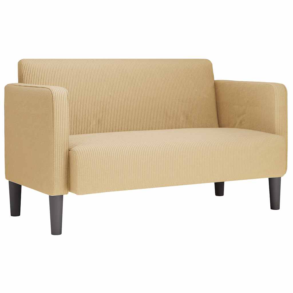 Two-seater sofa light green grey 109 cm corduroy fabric