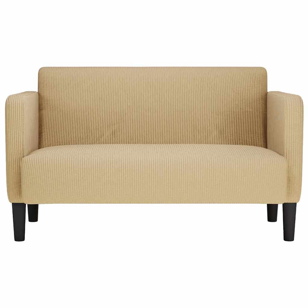 Two-seater sofa light green grey 109 cm corduroy fabric