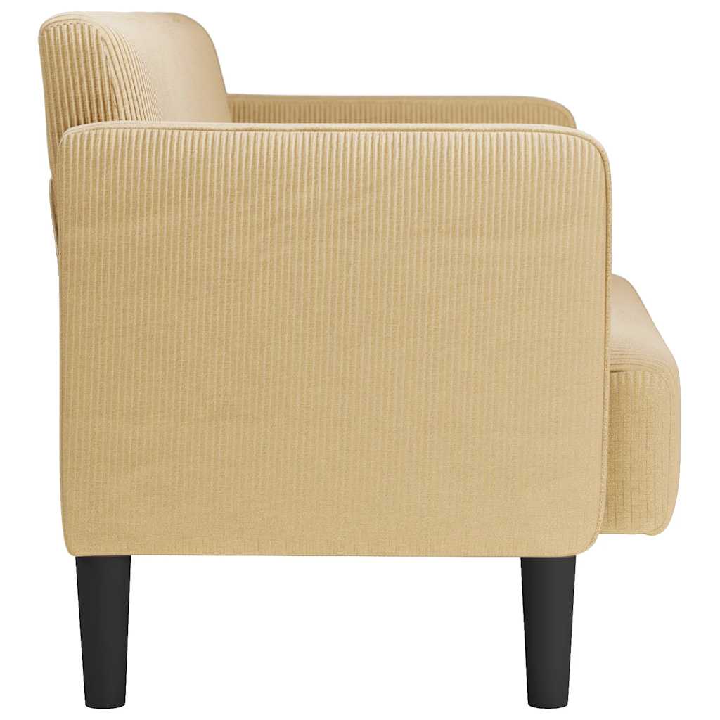 Two-seater sofa light green grey 109 cm corduroy fabric