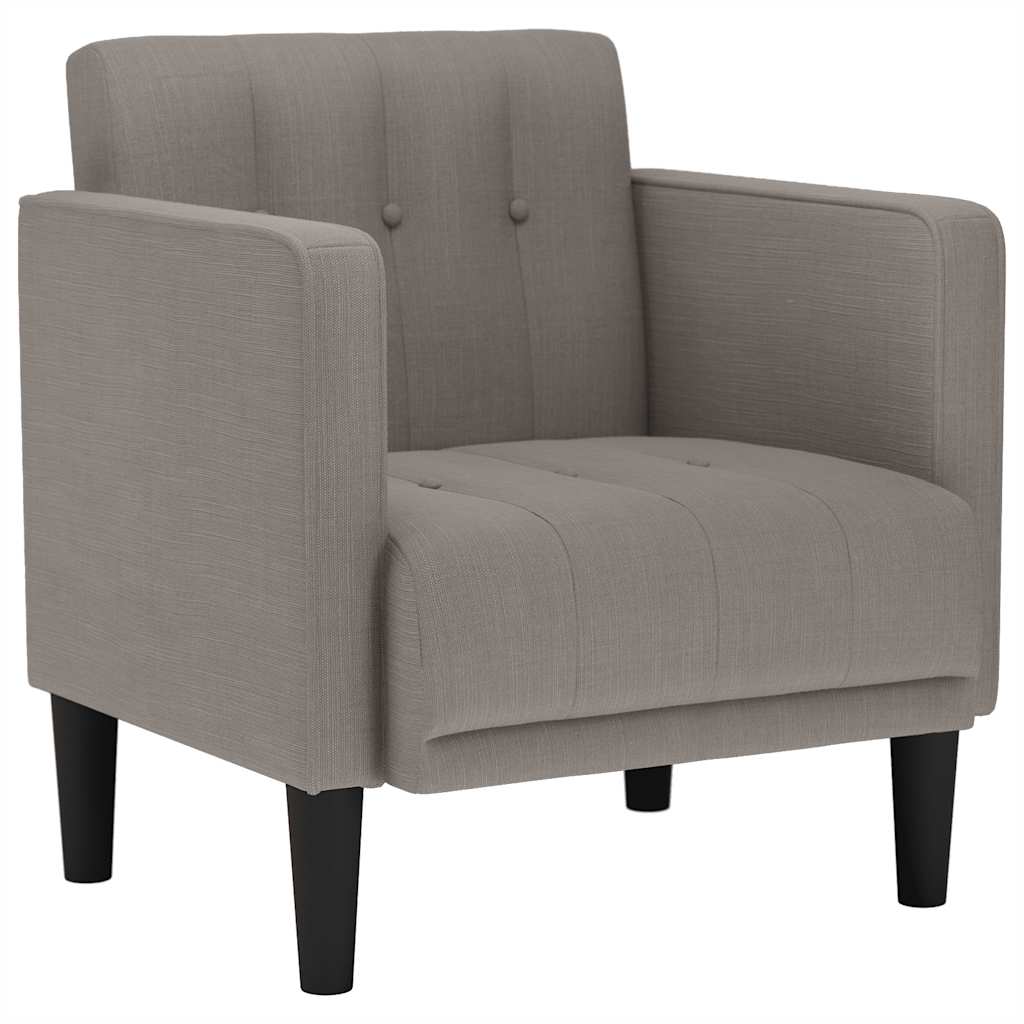 Fauteuil avec accoudoirs en tissu taupe 53 cm