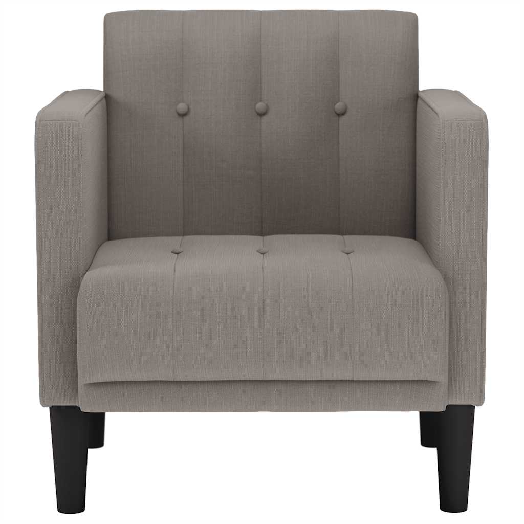 Fauteuil avec accoudoirs en tissu taupe 53 cm