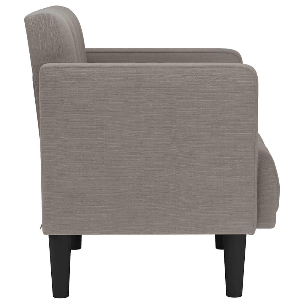Fauteuil avec accoudoirs en tissu taupe 53 cm