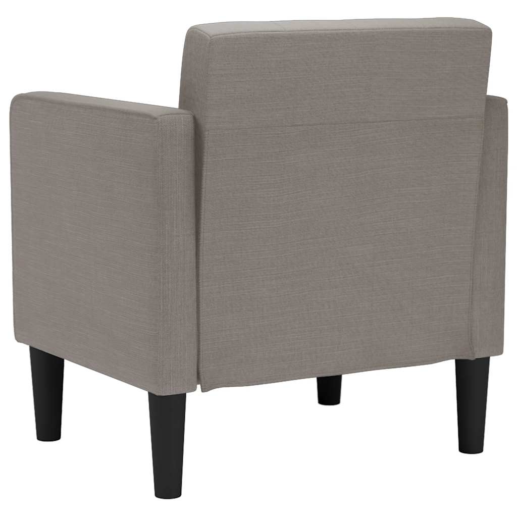 Fauteuil avec accoudoirs en tissu taupe 53 cm
