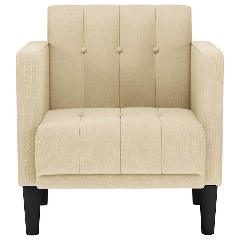 Sessel mit Armlehnen Creme 53 cm Stoff